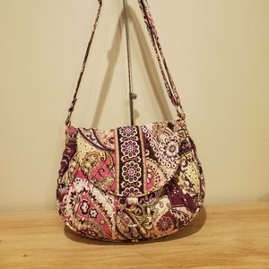 Vera Bradley Very Berry Paisley Saddle Up Bag